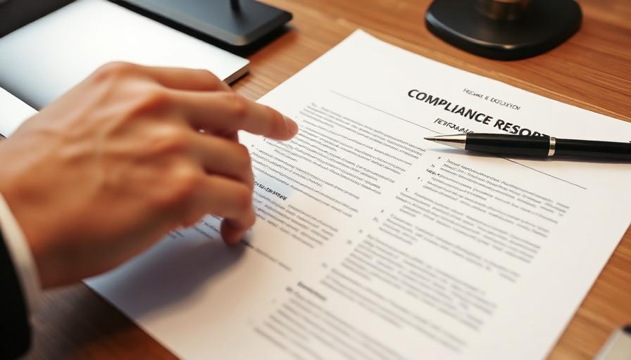 Regulatory compliance document and gambling enforcement concept illustration